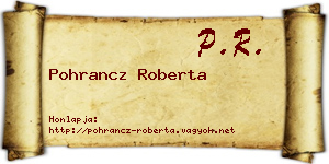 Pohrancz Roberta névjegykártya